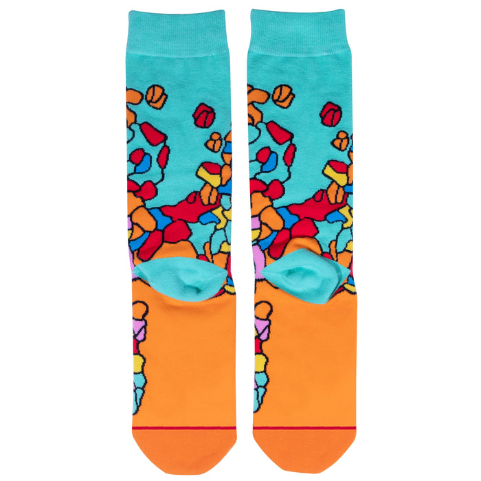 Back side of colorful cool patterned socks by Jayson atienza.
