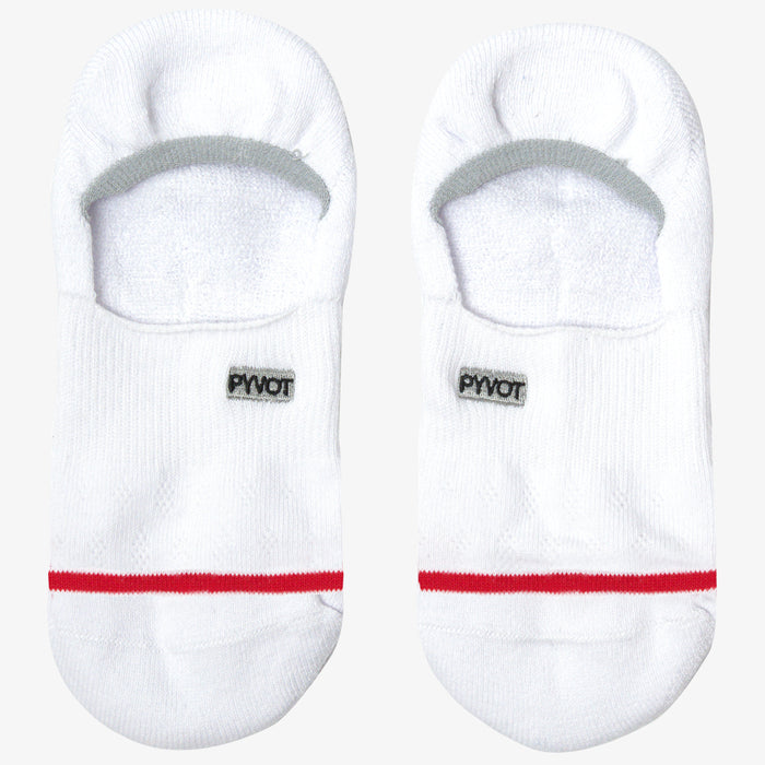 White no show non slip breathable combed cotton socks.