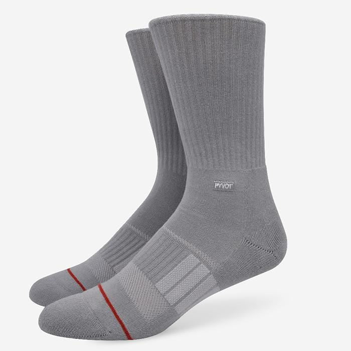 grey, 3 pack cool thick crew sock with combed cotton, moisture wicking and arch support