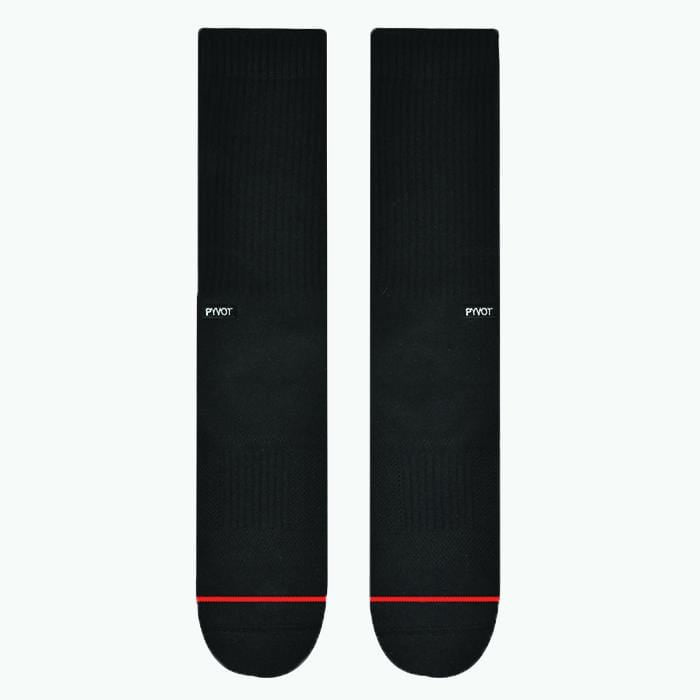 black cool thick crew sock with moisture wicking and arch support